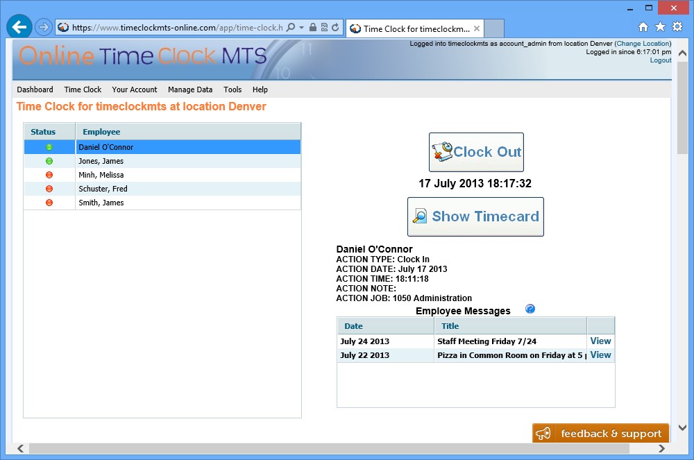 Online Time Clock Software Targetclever
